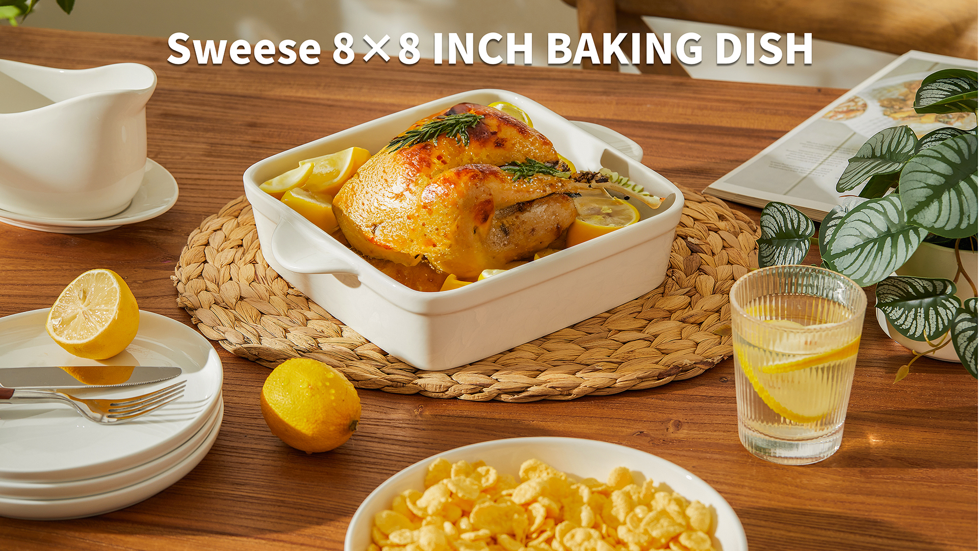 Amazon.com: Sweese 8x8 inch Square Porcelain Baking Dish with